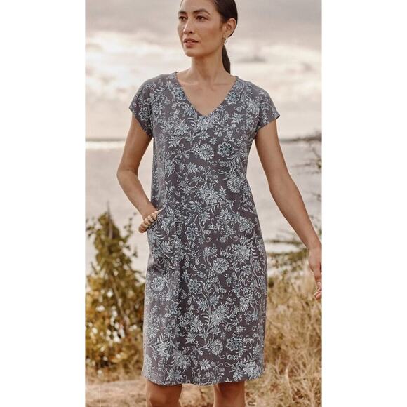 J.Jill Dresses & Skirts - J.Jill Pure Jill Easy Knit Two Pocket Dress Size XS Gray Floral Cotton Pockets